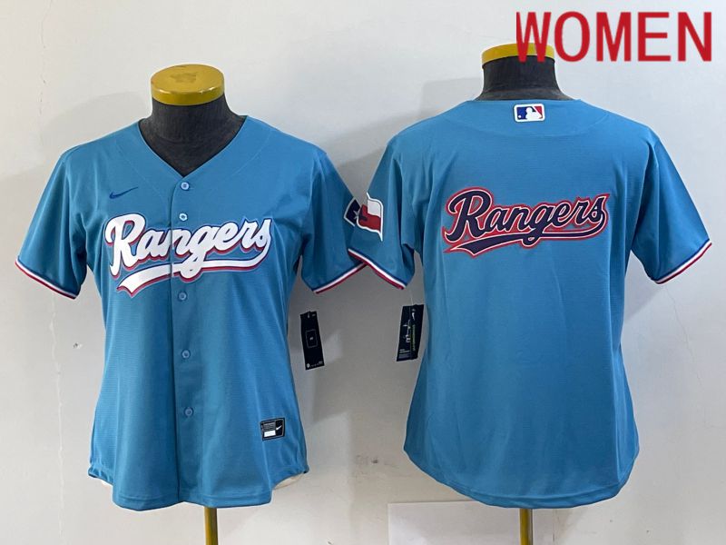 Women Texas Rangers Blank Blue Game Nike 2024 MLB Jersey style 5